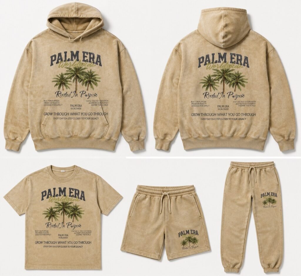 Hawes Supply Palm Era beige streetwear collection mockup